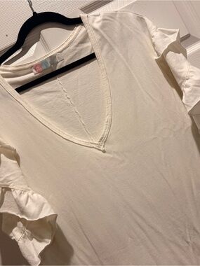 Free People once upon a sea cotton tee midi dress- white size M